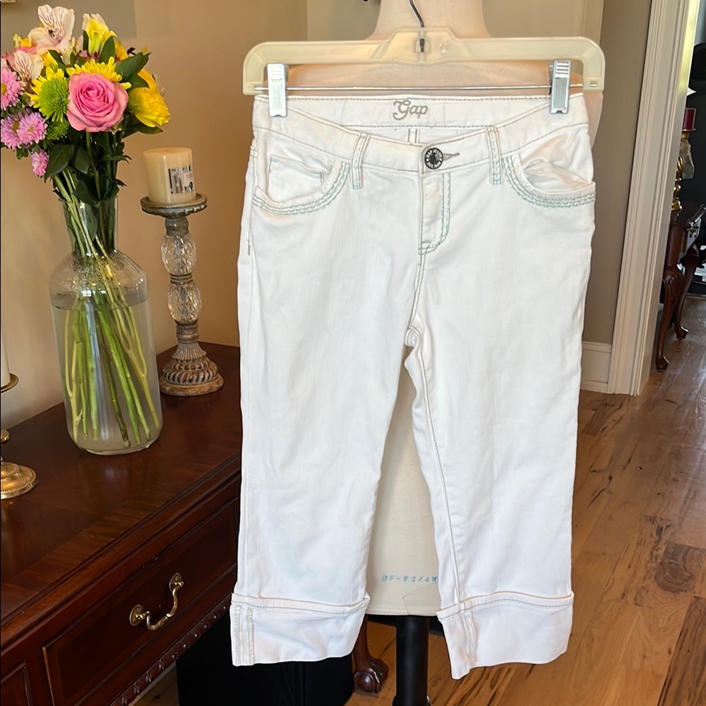 Gap Girls White Jeans Adjustable Waist